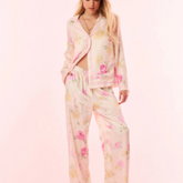 Renetta PInk Satin Floral Shirt